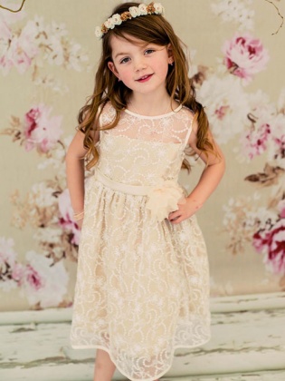 My Girl Dress - dusty-rose-lace-flower-girl-dress-with-pin-on-flower